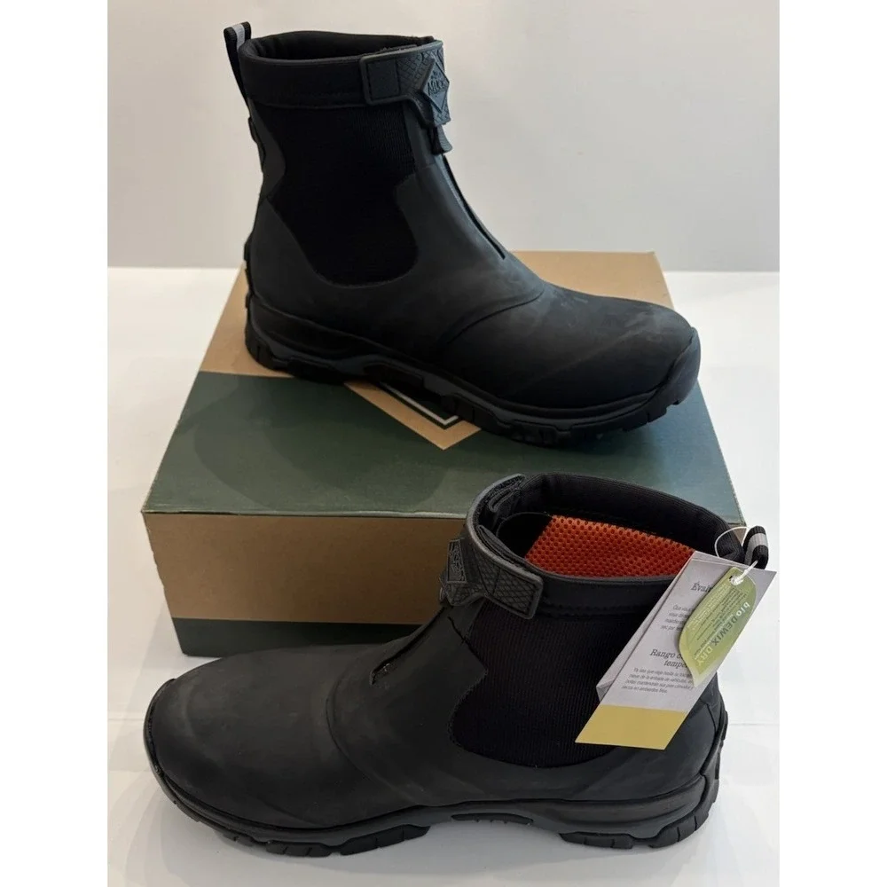 Muck Boot Company Men's Apex Mid zip Ankle Boot AXMZ-000 Black/Gray Size 13